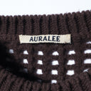 AURALEE / WOOL FELT YARN MESH KNIT PULLOVER
