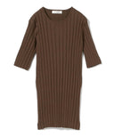 Demi-Luxe BEAMS / ワイドリブ 5分袖ニット