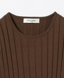 Demi-Luxe BEAMS / ワイドリブ 5分袖ニット