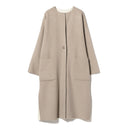 Demi-Luxe BEAMS / ロング丈 クルーネック リバーコート