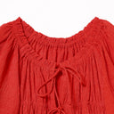 Ray BEAMS / シャーリング リボン ブラウス