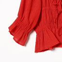 Ray BEAMS / シャーリング リボン ブラウス