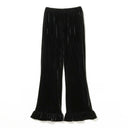 Ray BEAMS / フリル ヘム ベロア パンツ