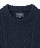 BEAMS / ケーブル編み クルーネックニット